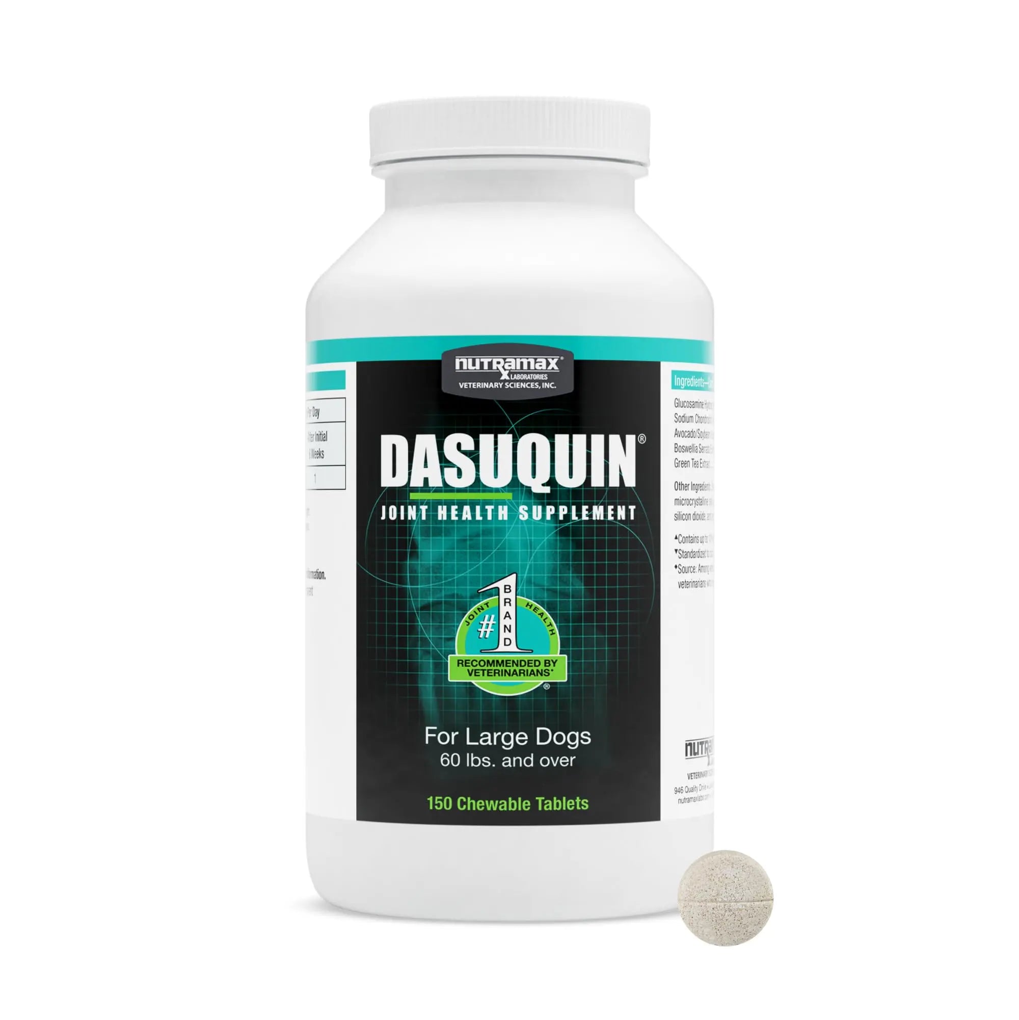 Nutramax Dasuquin for Large Dogs, Joint Health Supplement, Contains Glucosamine for Dogs, Plus Chondroitin, ASU and More, Supports Healthy Joints, Chewable Tablets, 150 Count Nutramax Laboratories uk supplements