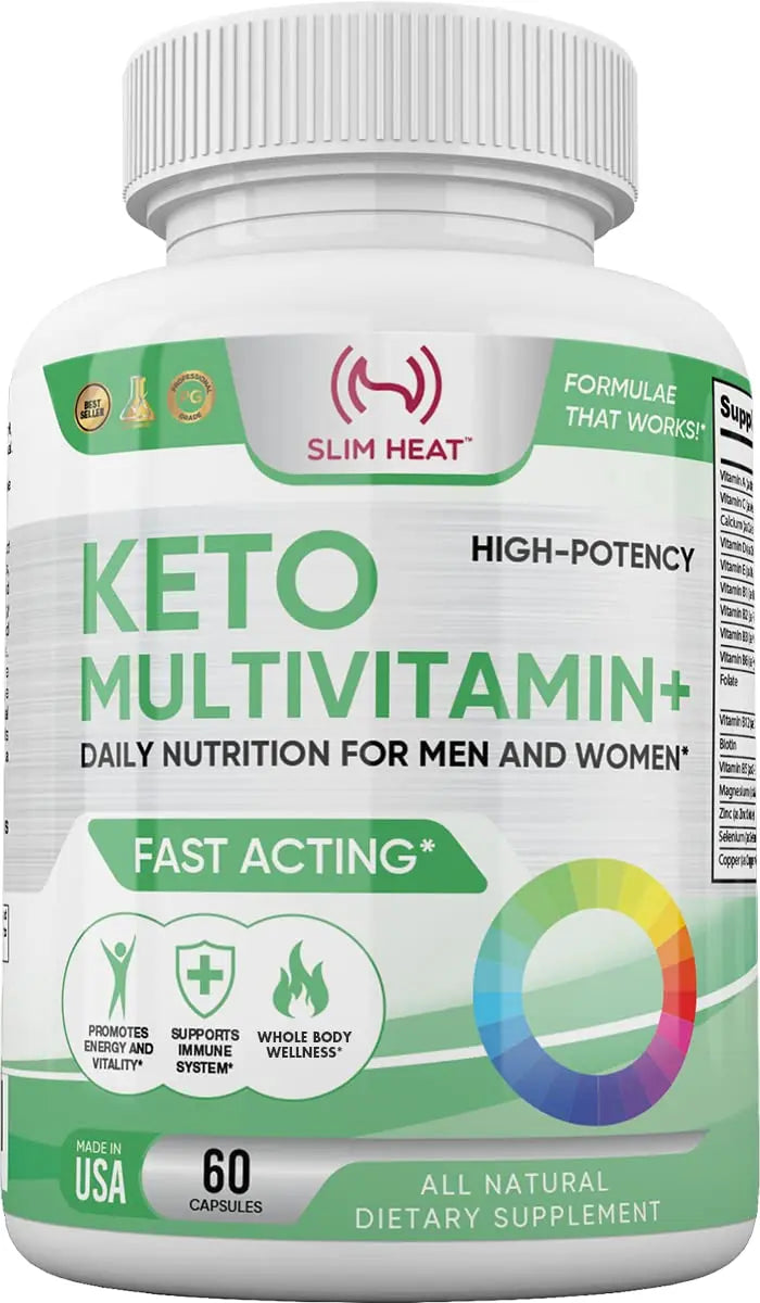 Keto Multivitamin for Women and Men - 35 Potent, Pure Ingredients - Vitamin C, Vitamin D, Vitamin A, Vitamin E and Zinc for Immune Support Slim Heat uk supplements