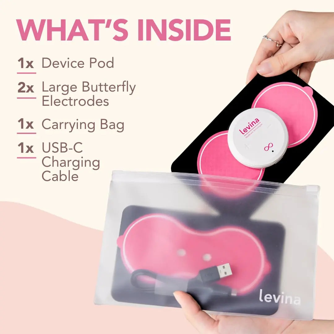 Levina Menstrual Period Relief Device - Wireless TENS Unit and Biocompatible Electrode Pads, Rechargeable, Magnetic Connection, Instant Cramp & PMS Relief, and Drug-Free, FSA HSA Eligible (RS-38) Levina uk supplements