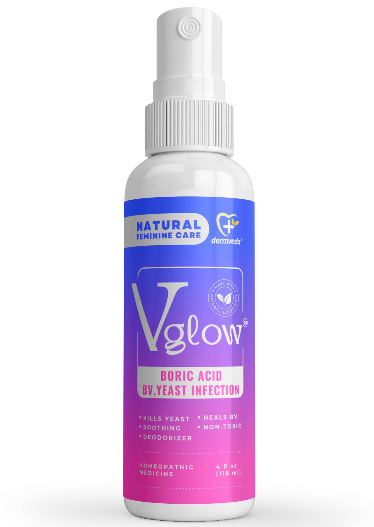 Dermveda Boric Acid BV Relief for Women - Natural Yeast Infection, Odor, Itch Relief Solution Dermveda uk supplements