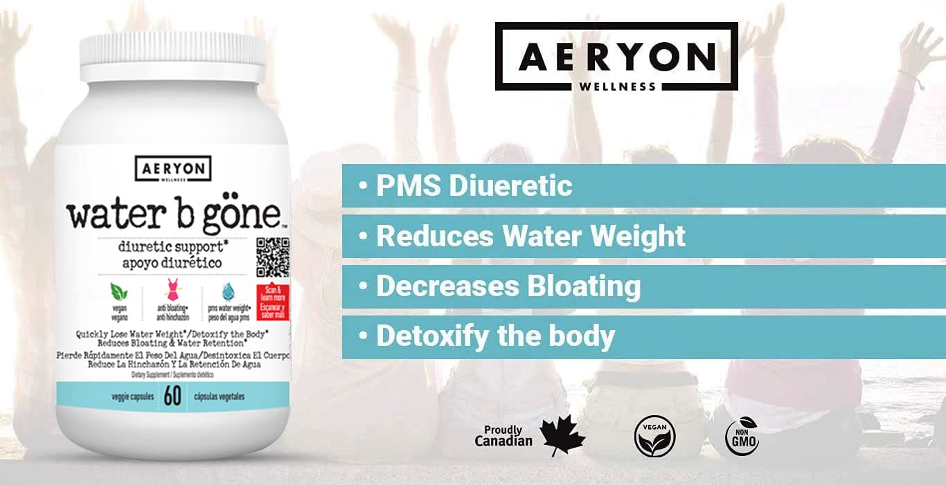Water B Gone – Diuretic Pills for Women – Reduce Water Retention and Bloating – Find PMS Aeryon Ashlie Wellness uk supplements