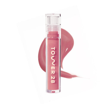 Tower 28 ShineOn Lip Gloss Jelly - Hydrating Tinted Lip Balm + Milky Gloss for Sensitive Lips - Non-Sticky + High-Shine Jelly Formula with Nourishing Oil Blend - Pistachio - Nude Pink (0.13) Tower 28 uk supplements