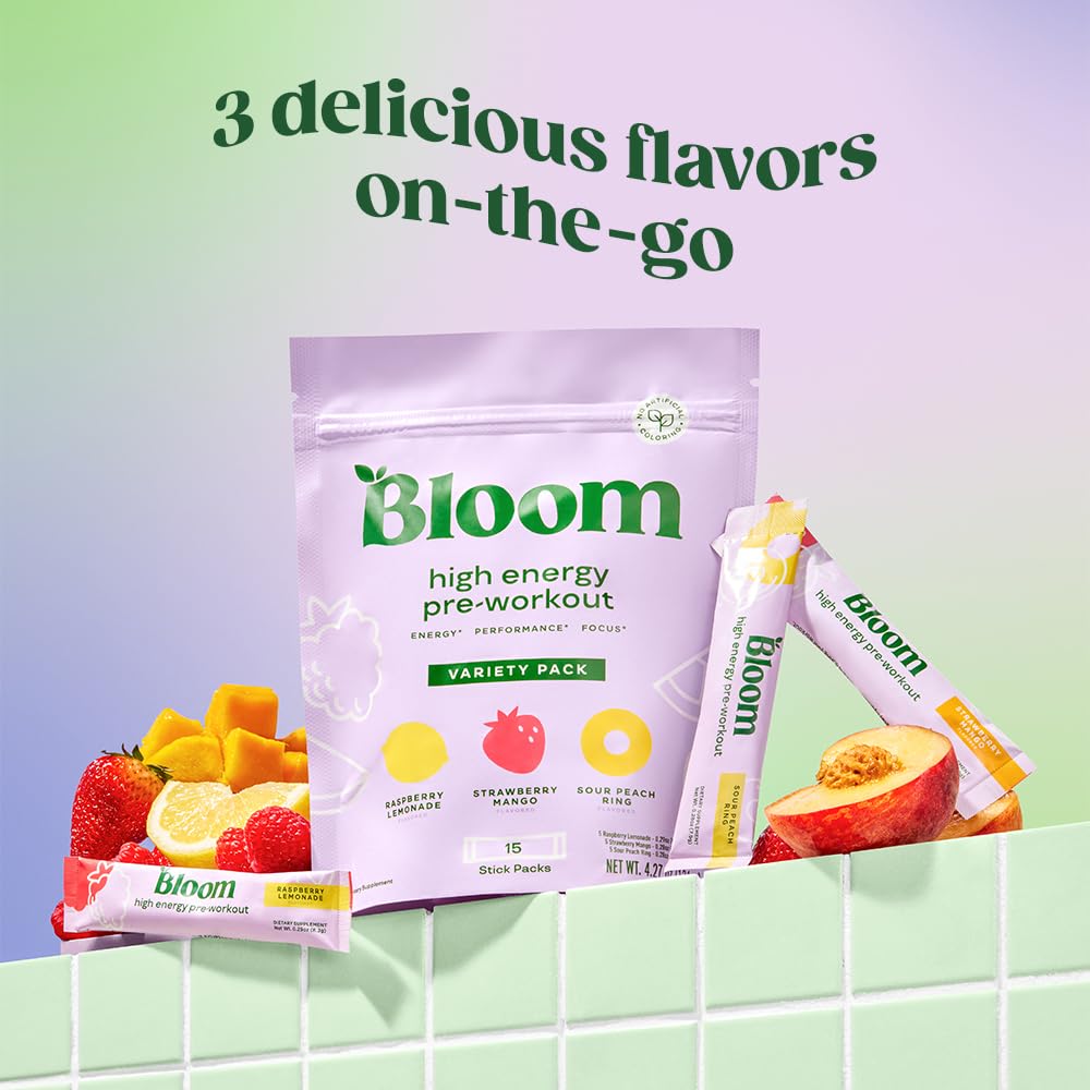Bloom Nutrition High Energy Pre Workout Powder for Women - Natural Caffeine Powder Bloom Nutrition uk supplements