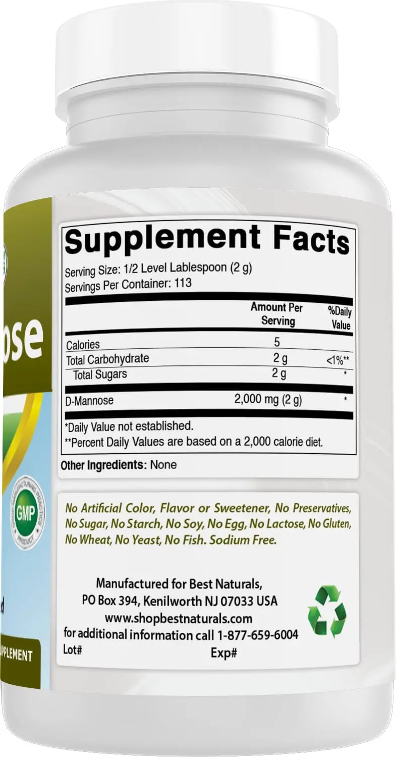 Best Naturals D-Mannose Pure Powder - Urinary Tract Cleanse Supplement - 8 OZ Best Naturals uk supplements
