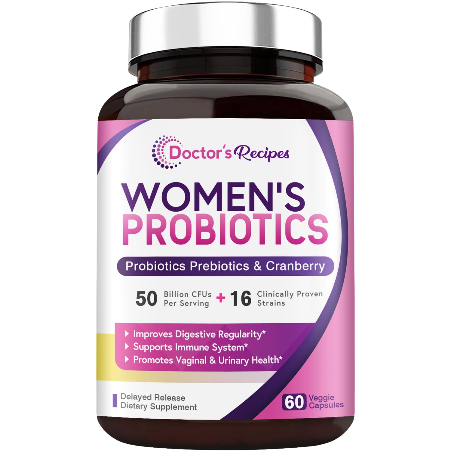Doctor's Recipes Women’s Probiotic, 60 Caps 50 Billion CFU 16 Strains, with Organic Doctor's Recipes uk supplements