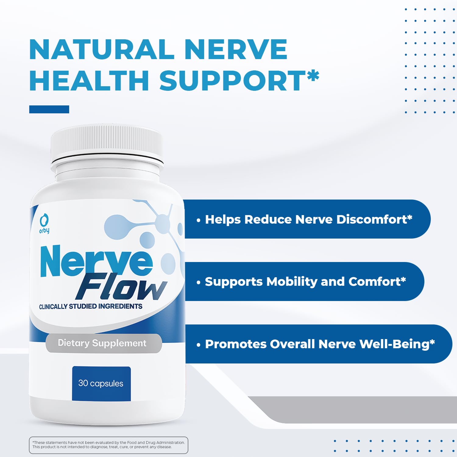 Orby NerveFlow – Natural Daily Wellness Supplement with Magnesium, Turmeric & CoQ10 – Non-GMO, GMP Certified, Made in USA – 30 Capsules, 1 Month Supply Orby uk supplements