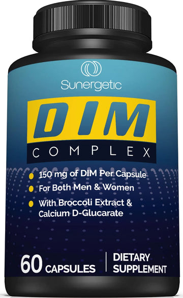 Premium DIM Supplement–Includes 150mg DIM (diindolylmethane), Broccoli, Calcium D Sunergetic uk supplements