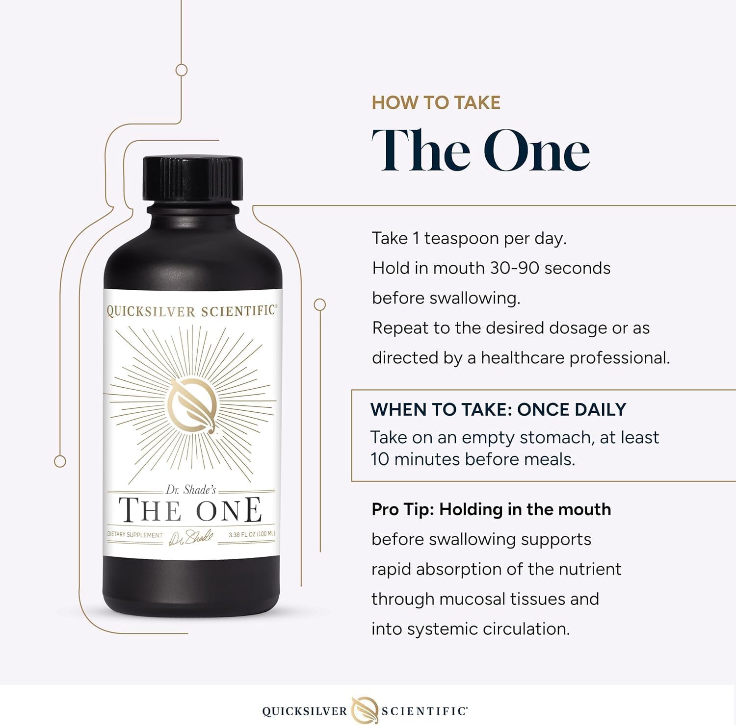 Quicksilver Scientific The ONE Mitochondrial Elixir - Mitochondria Supplement to Support Cellular Health with Phosphatidylcholine, Resveratrol, Reishi Mushroom & CoQ10 Liquid (3.38 Fl oz / 100ml) Quicksilver Scientific uk supplements