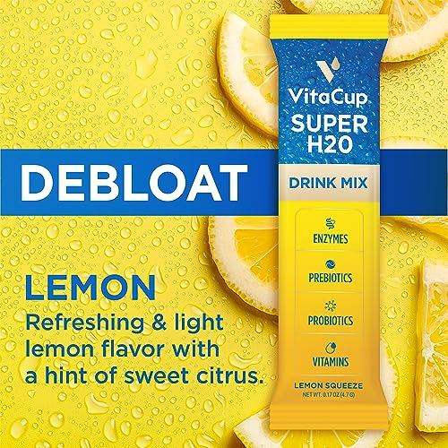 VitaCup Super H2O Bloating Relief and Digestive Health Drink Mix Packets, Probiotics VitaCup uk supplements