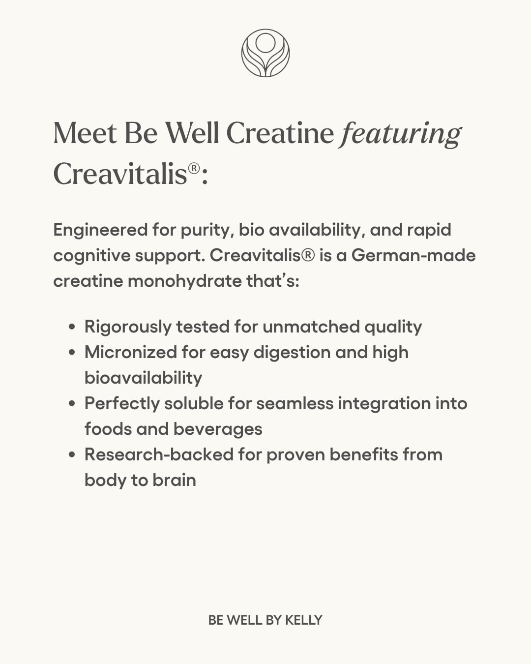 Be Well by Kelly Creatine with Creavitalis, Dietary Supplement, 1lb (450g), 90 Servings Build. Boost. Brain. Be Well by Kelly LeVeque uk supplements