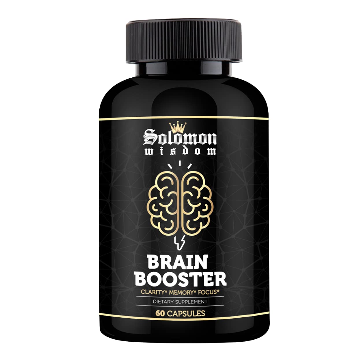 SOLOMON WISDOM Brain Booster – Nootropic Dietary Supplement for Memory Boost – 60 All-Natural Capsules to Enhance Focus & Improve Concentration & Clarity SOLOMON WISDOM uk supplements