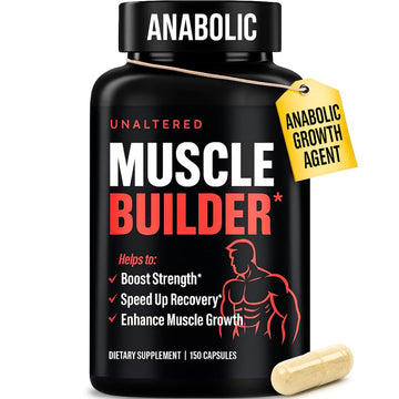 UNALTERED Anabolic Muscle Builder for Men - Growth, Size, Strength - Natural Muscle Building Supplement & Energy Booster - Tribulus Terrestris, Ginseng, Vitamin D3, Ashwagandha - 150 Capsules UNALTERED uk supplements