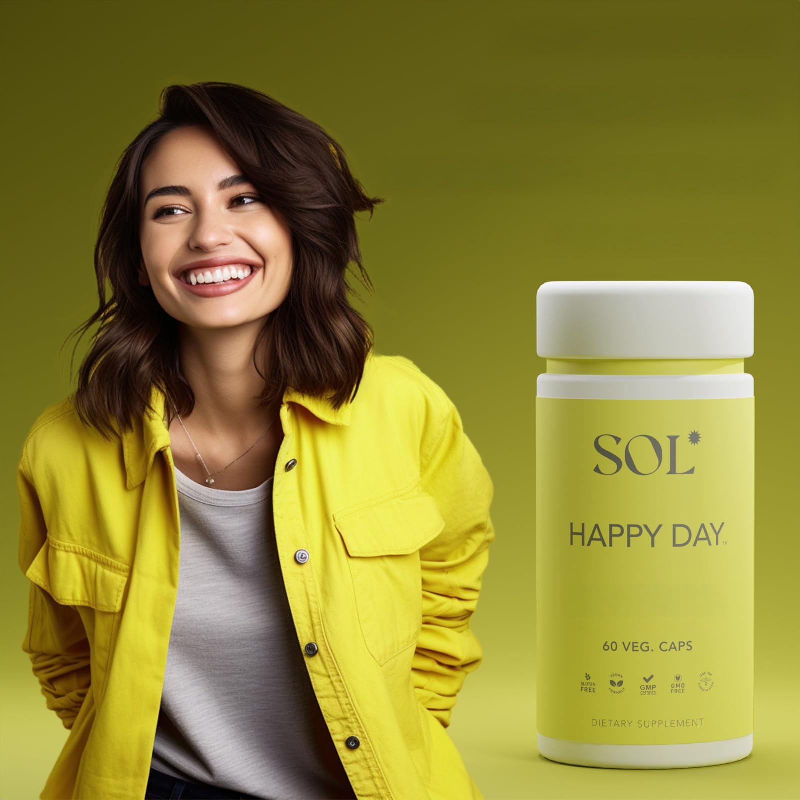Sol Nutrition Happy Day Supplement: Combining The Natural Herbal Properties of Collective Happiness Bark, Astragalus, and Gingko Biloba to Support a Healthy Lifestyle - 60 Easy to Swallow Capsules Sol Nutrition uk supplements