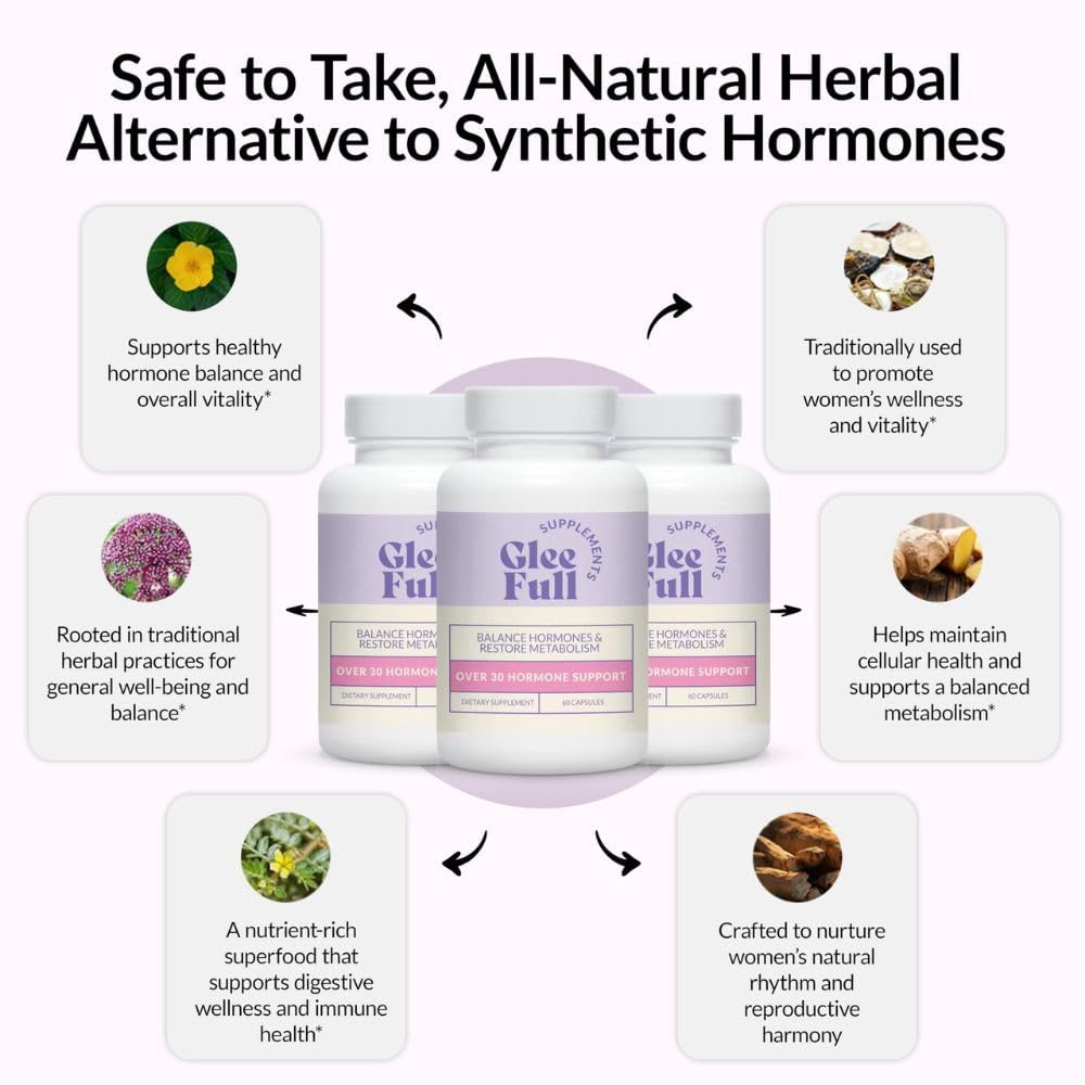 GleeFull Over 30 Hormone Support - Menopause Supplements for Women - Hormone Support for Women GLEEFULL SUPPS uk supplements