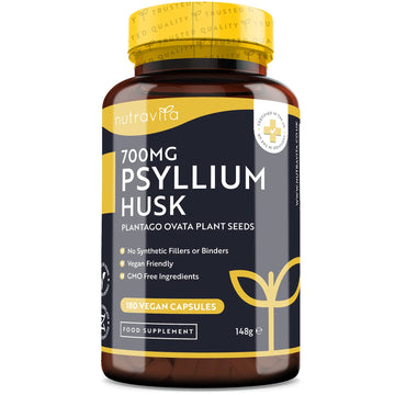 Psyllium Husks Fibre Supplement – 1400mg per Serving – Naturally High in Soluble Fibre Nutravita uk supplements