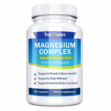 Top Nurex Magnesium Complex 1000 mg, 8-Source Magnesium Blend with Glycinate, Citrate, Malate & Taurate, Vegan Non-GMO Formula, 90 Capsules Kunnozz uk supplements