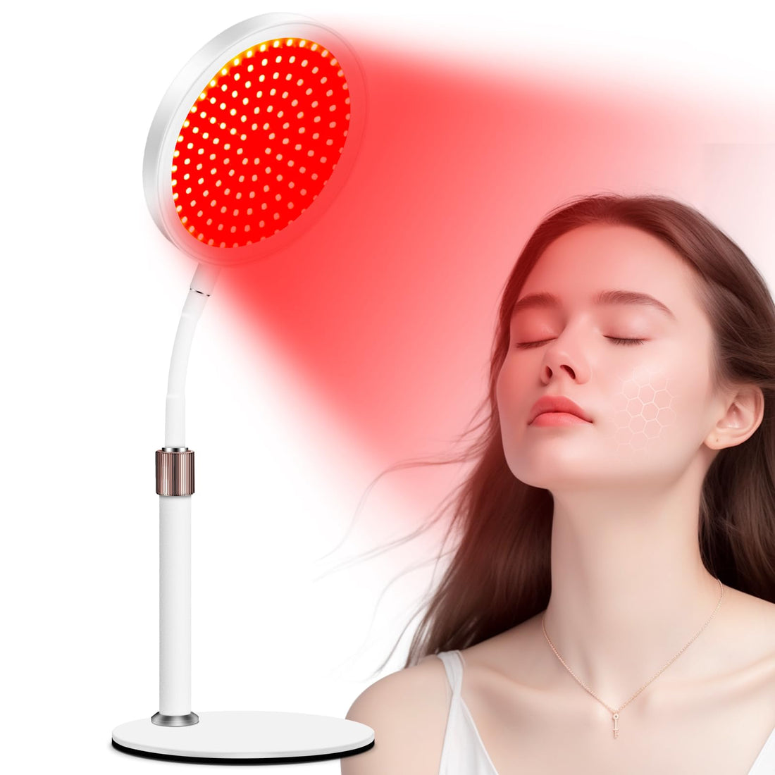 Red Light Lamp with Base, 660nm Red Light & 850nm Near Infrared Red Light Lamp with Timer Devowellte uk supplements