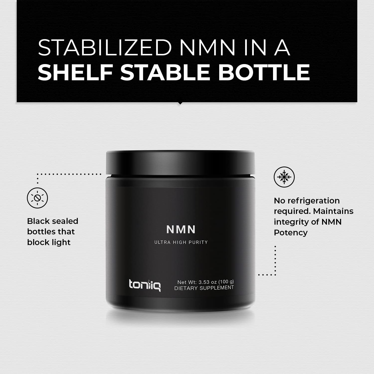 Toniiq Ultra High Purity NMN Powder - 100 Grams - 99.5% Highly Purified and Highly Bioavailable - Fully Stabilized Formula - Supports NAD+ Levels - Nicotinamide Mononucleotide Powder Supplement Toniiq uk supplements