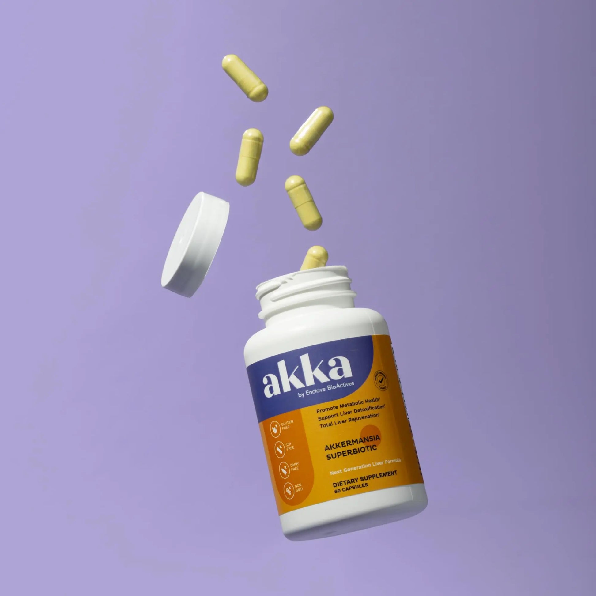 AKKA Premium Liver Cleanse Detox & Repair Superbiotic - Supports Liver Health & Function, Boosts Energy, Digestion & Metabolism with Bioavailable Pasteurized Akkermansia, Non-GMO, Gluten-Free, 60 Caps AKKA uk supplements