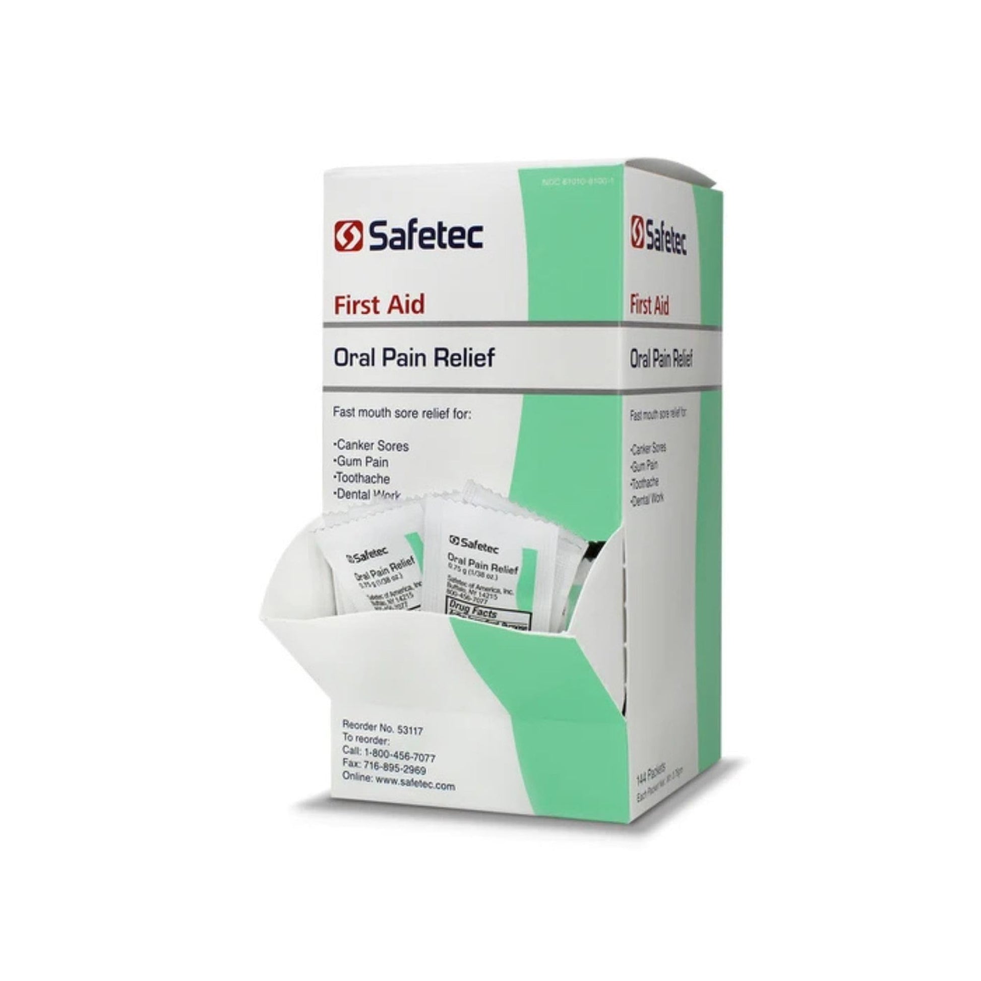 Safetec Oral Pain Relief, .75 g Packets, Box of 144 Safetec uk supplements