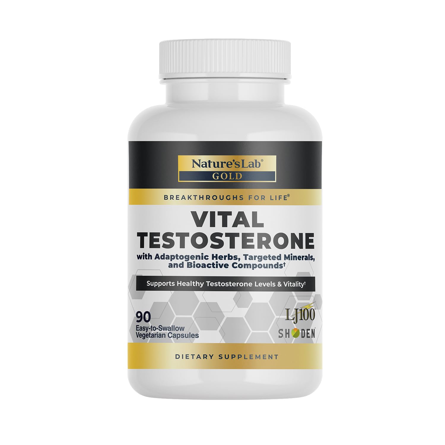 Nature's Lab Gold Vital Testosterone with Adaptogenic Herbs, Targeted Minerals and Bioactive Compounds* - Supports Healthy Testosterone Levels & Vitality* - 90 Capsules (30 Day Supply) Nature's Lab uk supplements