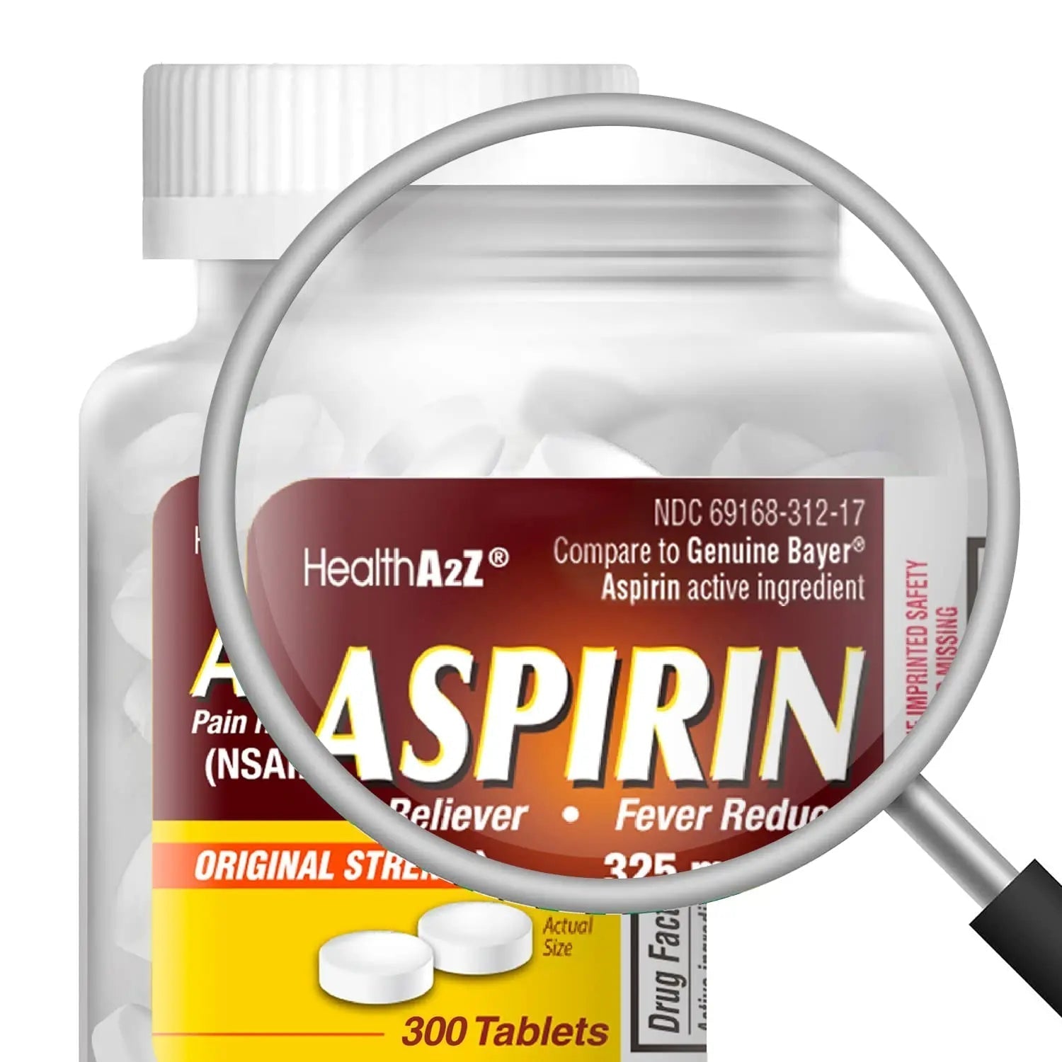 HealthA2Z® Aspirin 325mg | Uncoated Tablets |Original Strength | Pain Reliver | Fever Reducer | Compare to Bayer® Active Ingredients… (300 Counts) HealthA2Z uk supplements