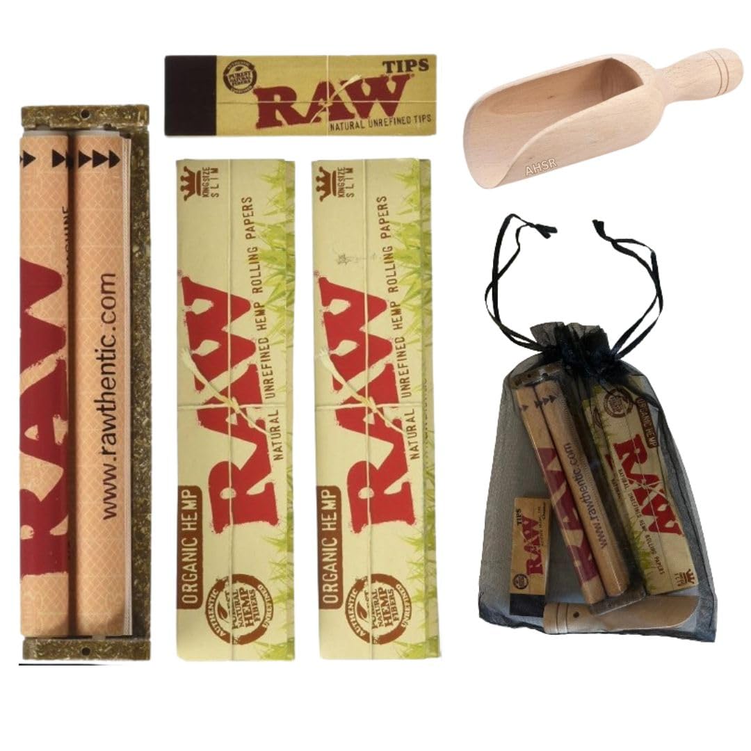 Raw King Size Organic Deal - King Size Slim Organic Rolling Papers, 110mm Rolling Machine AHSR PRODUCTS uk supplements