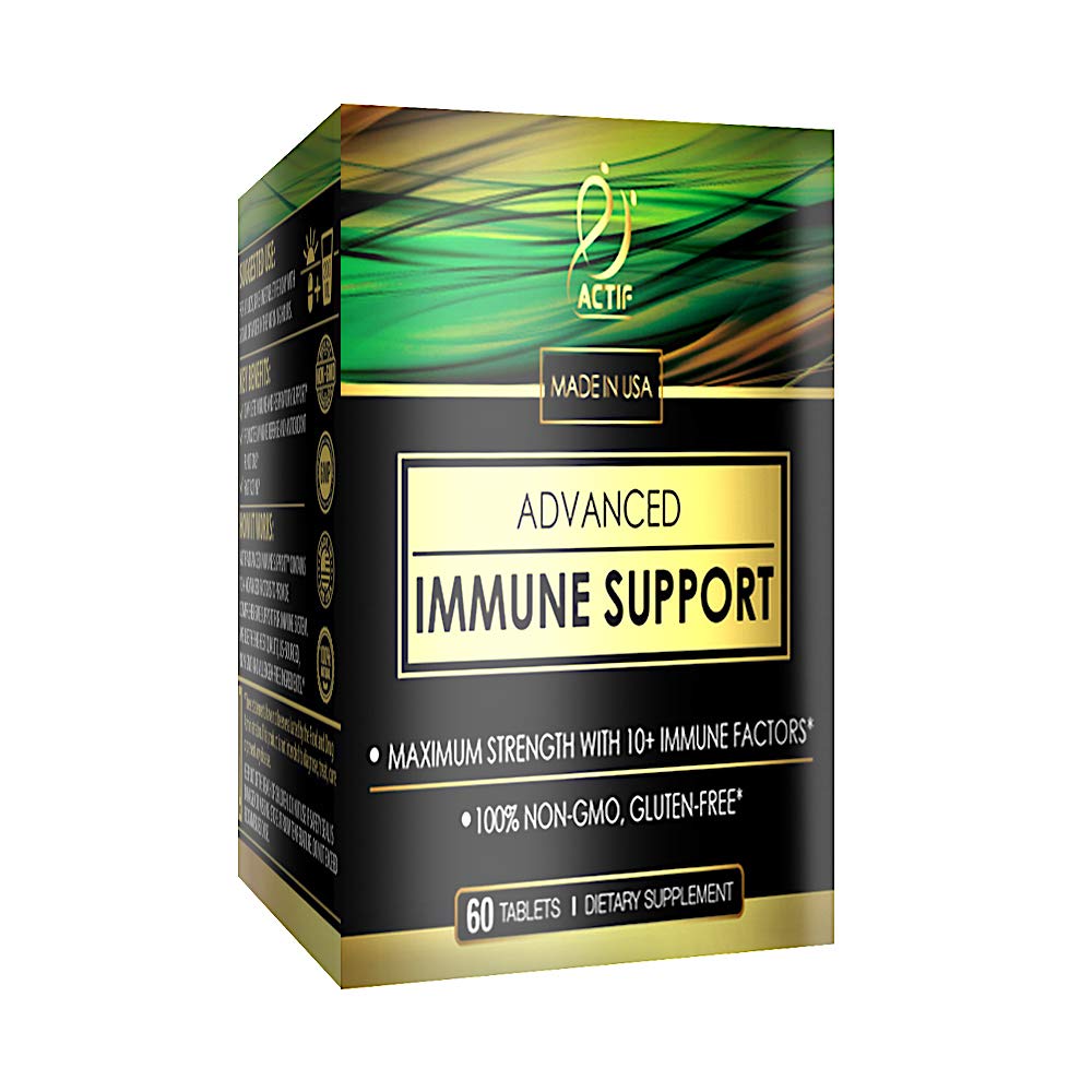 Actif Advanced Immune Support with 10+ Factors for Immunity Booster - 100% Natural, Non-GMO, 60 count ACTIF uk supplements
