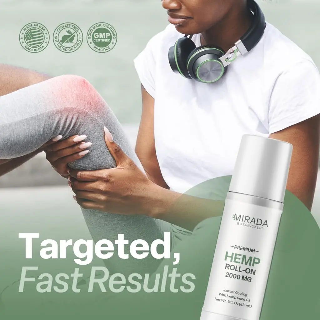 Mirada Botanicals Hemp Cooling Relief Roll-On – 2000mg - Menthol & Arnica – Muscle & Joint Support Mirada Botanicals uk supplements