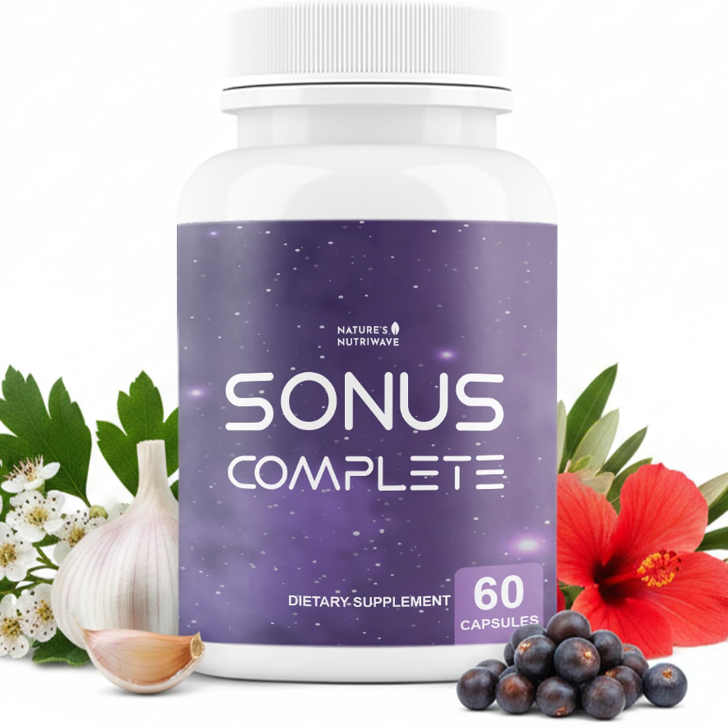 Nature’s NutriWave Sonus Complete – Natural Daily Formula with Vitamin C, B6, B12 & Folic Acid – Non-GMO, Easy to Use, GMP Certified – 60 Capsules, 1 Month Supply Nature’s NutriWave uk supplements