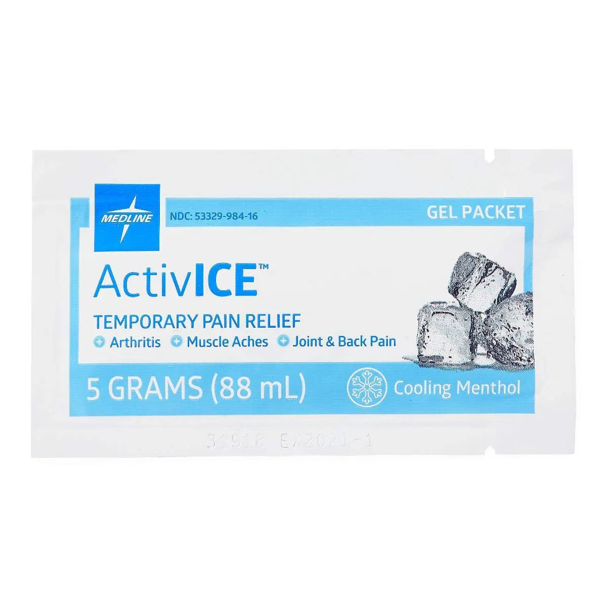 Medline ActivICE Topical Pain Reliever Gel, Great for Arthritis, Muscle Aches and Back Injuries, 5 grams - 100 Packs Medline uk supplements