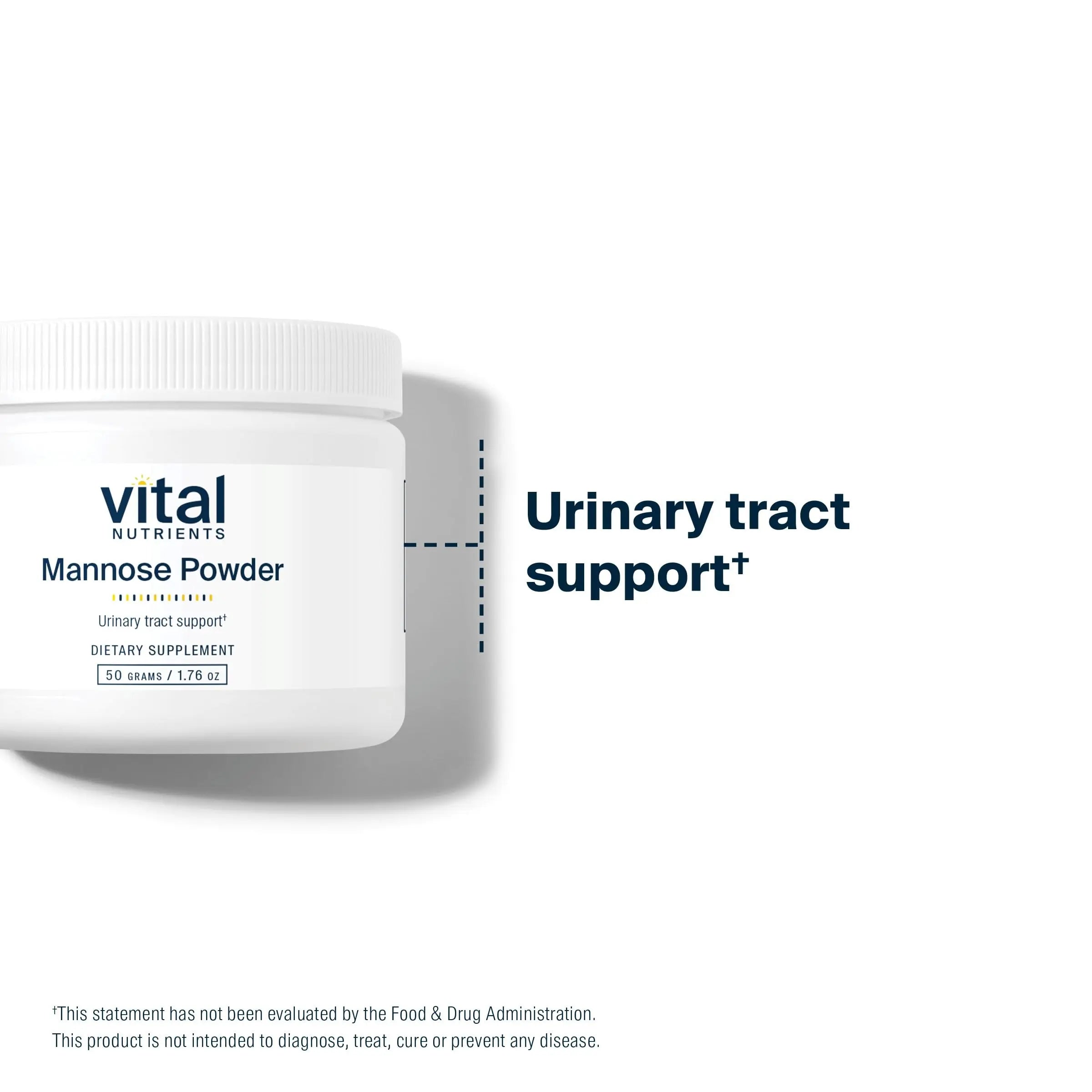 Vital Nutrients Mannose Powder 50g - Vegan D-Mannose Supplement for Urinary Tract and Bladder Support - Gluten, Dairy, Soy Free - Non-GMO - 25 Servings Vital Nutrients uk supplements