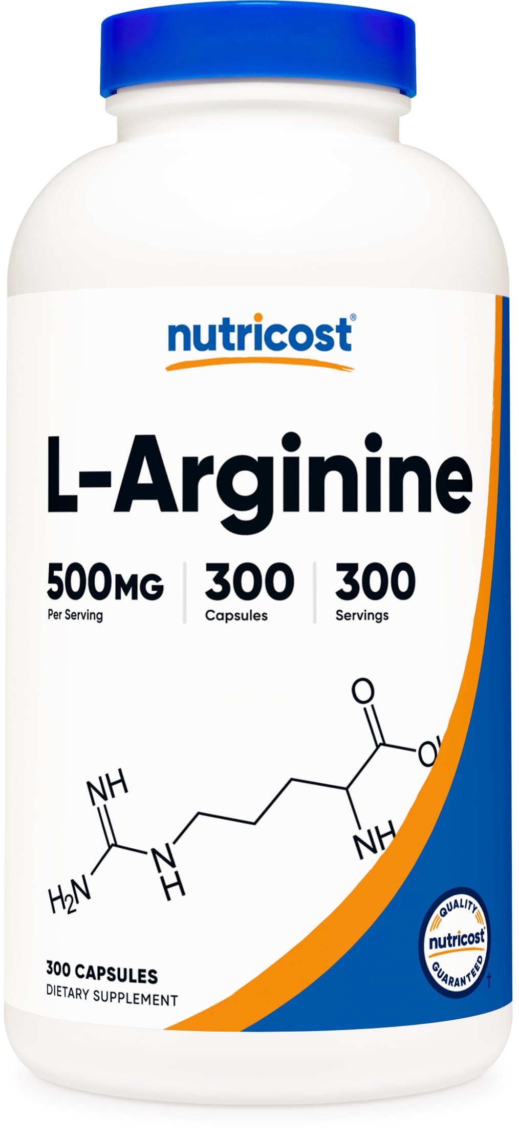 Nutricost L-Arginine 500mg, 300 Capsules - Gluten Free and Non-GMO Nutricost uk supplements