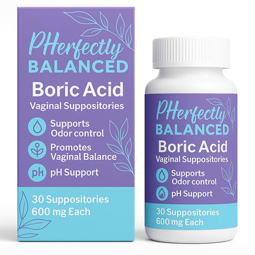 Pherfectly Balanced Boric Acid Vaginal Suppositories, 600mg, pH Support for Feminine Balance, Odor Control, 30 Count Pherfectly Balanced uk supplements