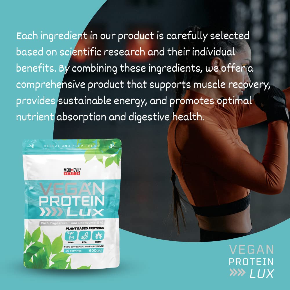 Medi-Evil Nutrition Vegan Protein Powder, Natural Ingredients, Gluten Free and Vegetarian Medi-Evil uk supplements