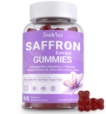 Svovita Saffron Supplements Gummies with Saffron Extract, Sugar Free 60 Count Svovita uk supplements