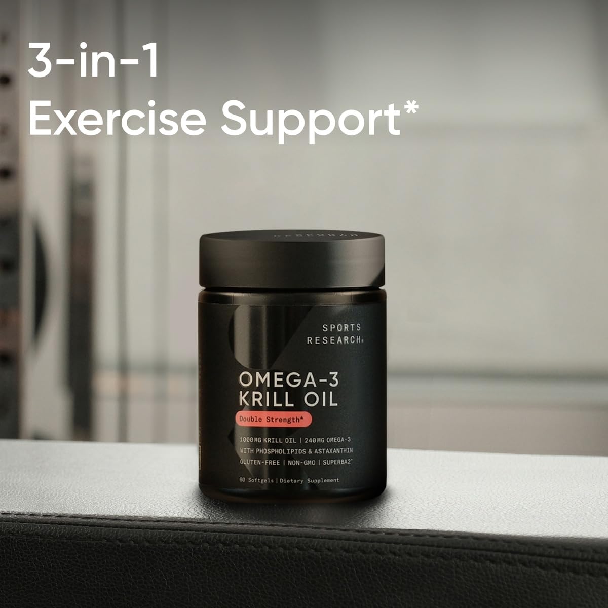 Sports Research® Omega-3 Krill Oil 1000mg - Pure Antarctic Superba Krill with Phospholipids, Choline & Astaxanthin - MSC Certified Sustainable · Non-GMO · Gluten Free - 60 Softgels Sports Research uk supplements