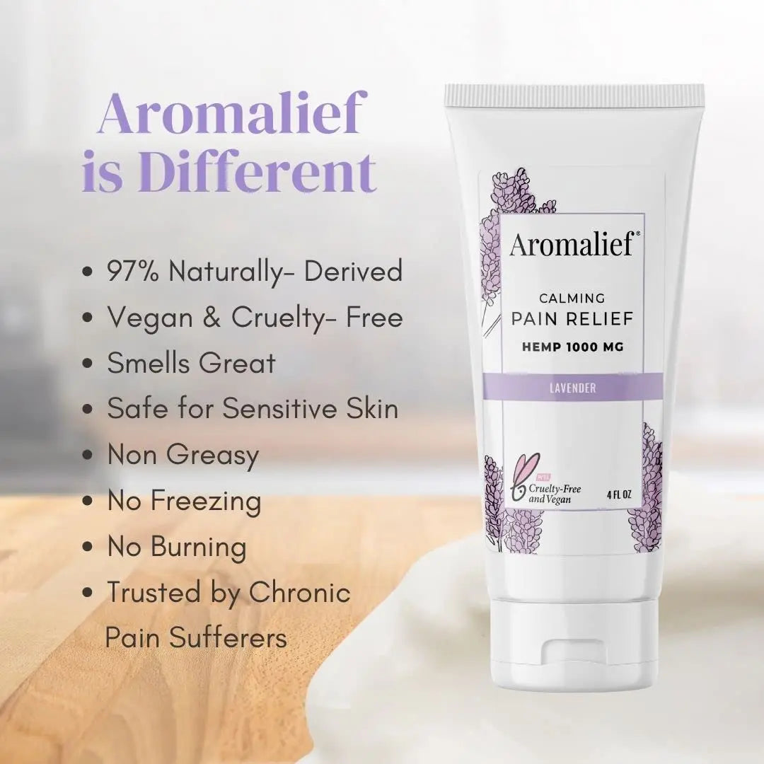 Hemp Cream with Lavender Aromatherapy - 1000MG Made in USA - Muscle & Joint Relief - Menthol, Glucosamine, Chondroitin MSM - Vegan Aromalief uk supplements