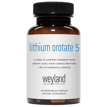 Lithium Orotate - 5mg of Elemental Lithium per Vegetarian Capsule Weyland Brain Nutrition uk supplements