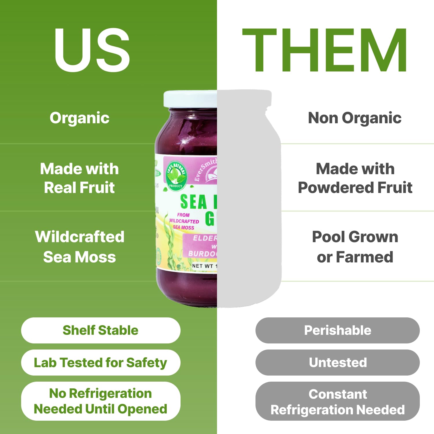 EverSmith Organics - Wildcrafted Irish Sea Moss Gel | Made in USA | Rich in Vitamins EverSmith Organics uk supplements
