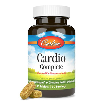 Carlson - Cardio Complete, Advanced Multivitamin, Heart Health, Circulatory Support, 90 Tablets Carlson uk supplements