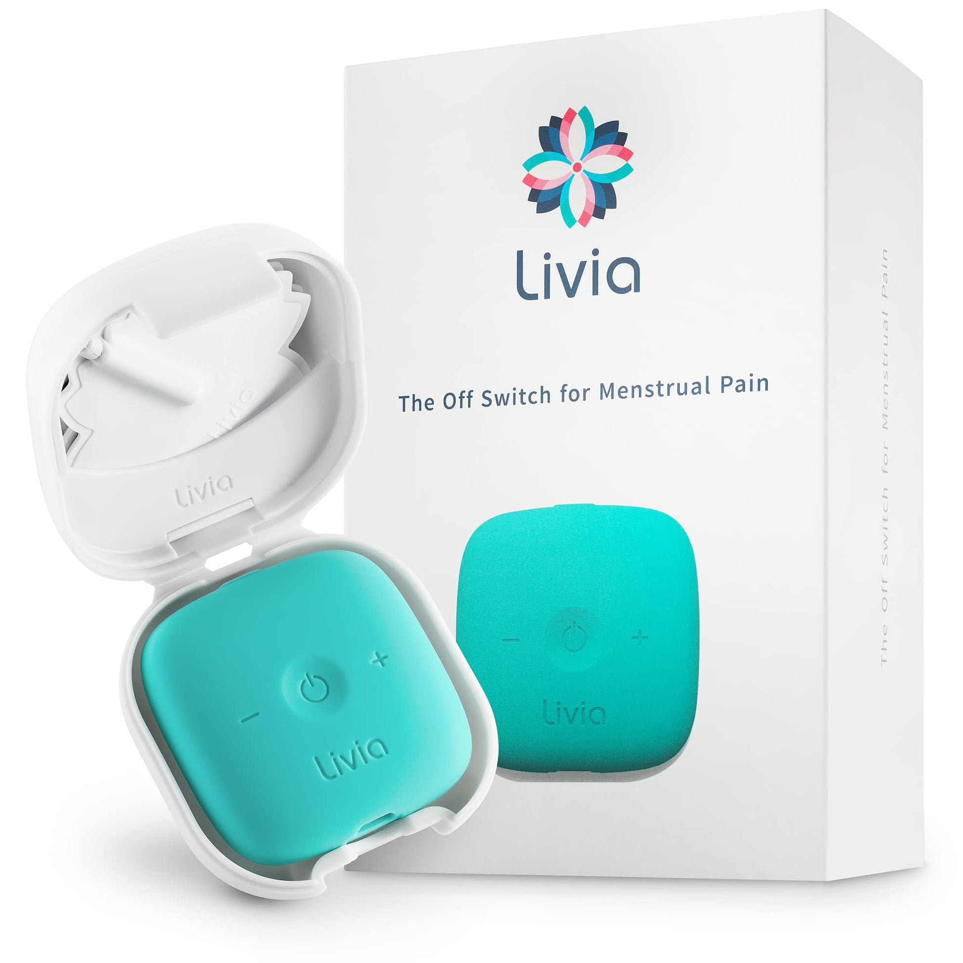 Livia Menstrual Pain Relief Device, Blue-Green - The Off Switch for Period Pain - Portable Unit Livia uk supplements
