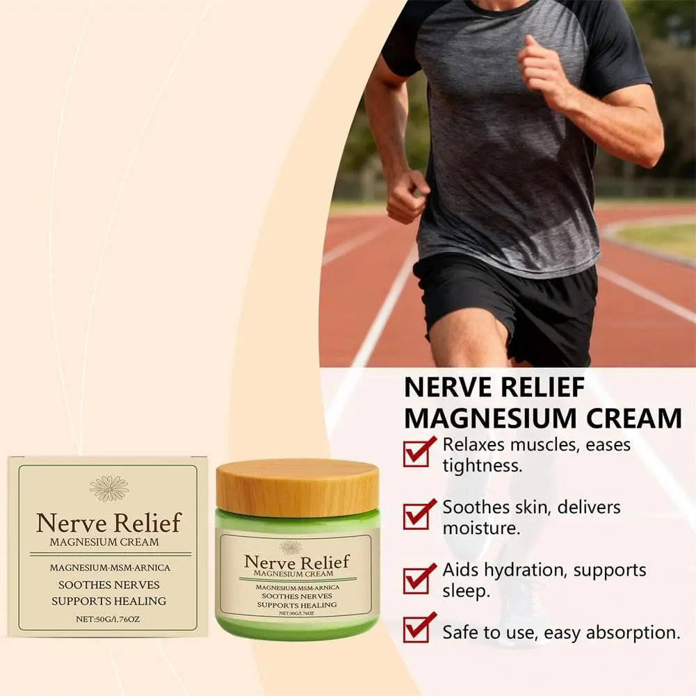 Total Relief Magnesium Cream - Nerve Relief Magnesium Cream with MSM & Arnica,Total ReliefCream for Muscle Relaxation, Soothes Nerves & Daily Soothing Support, Deep Hydration,50g/1.76oz Aus Healthcare uk supplements