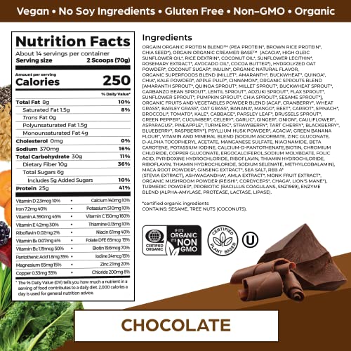 Orgain Organic Perfect Meal Replacement Protein Powder, Chocolate - 25g Plant Based Orgain uk supplements