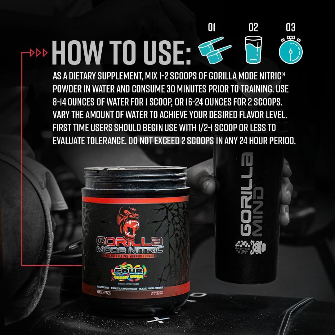 Gorilla Mode Nitric Upgraded Stimulant Free Pre-Workout – Best Tasting and Most Effective Stimulant Free Pre-Workout/Massive Pumps · Vasodilation · Power / 768 Grams (Rocket Frost) Gorilla Mind uk supplements