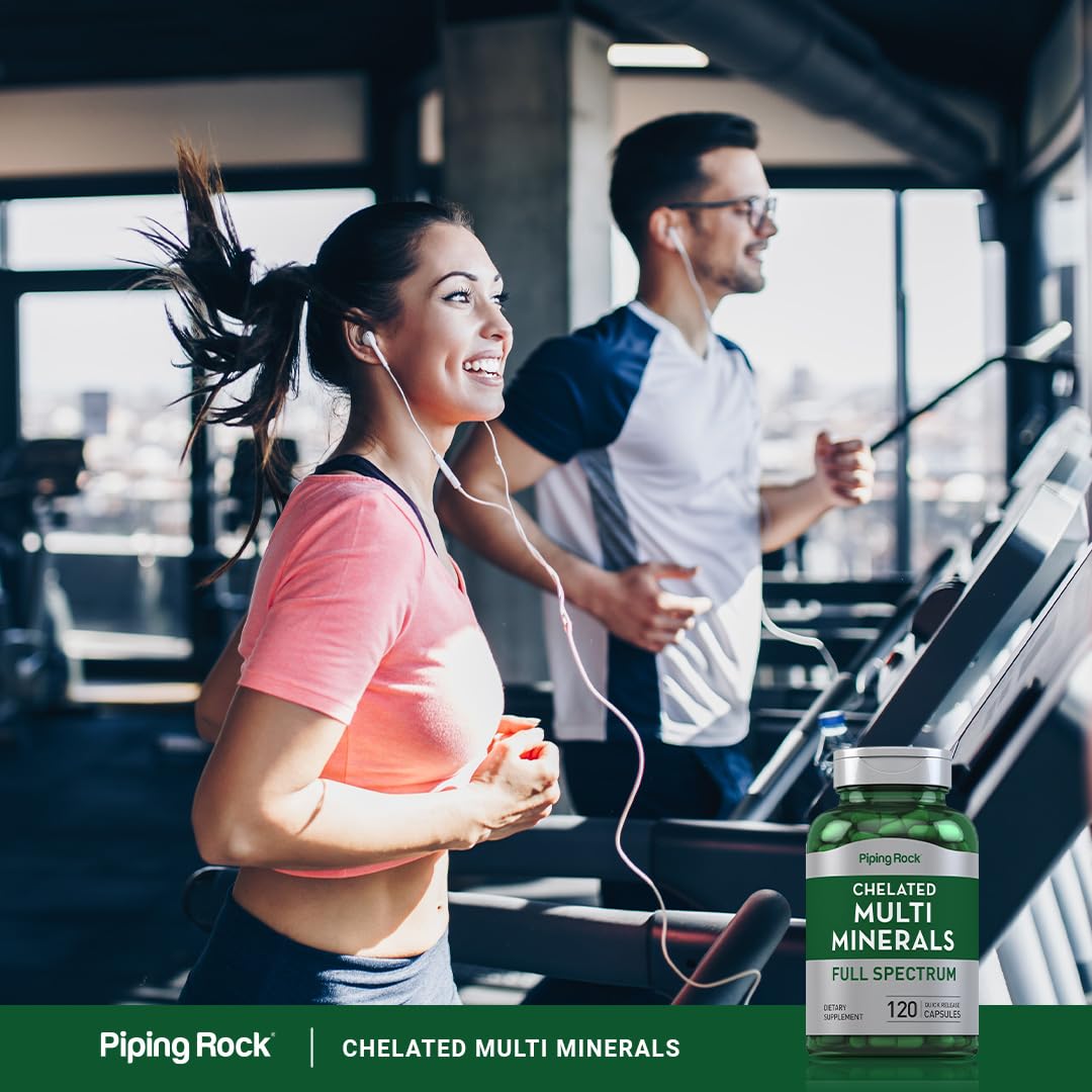 Piping Rock Mega Multi Mineral Chelated Supplement | 120 Capsules | for Men and Women | Iron Free | Non-GMO, Gluten Free Piping Rock uk supplements