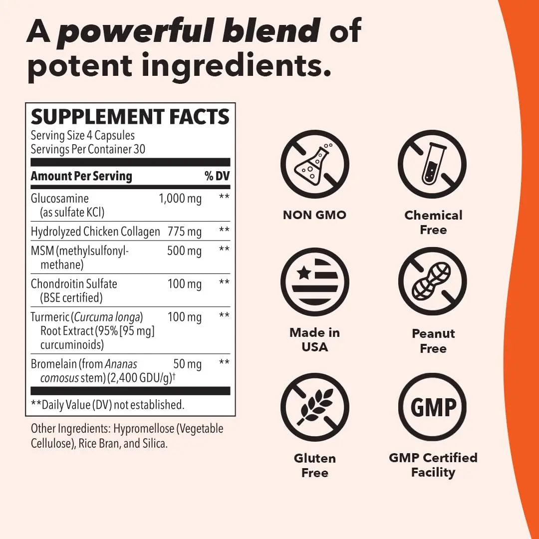 LifeSeasons Mobili-T - Joint Support Supplement - Reduces Aches & Discomforts - Increase Range of Motion - Rebuild Tissue & Cartilage - MSM Chondroitin Collagen Glucosamine & Turmeric - 208 Capsules LifeSeasons uk supplements