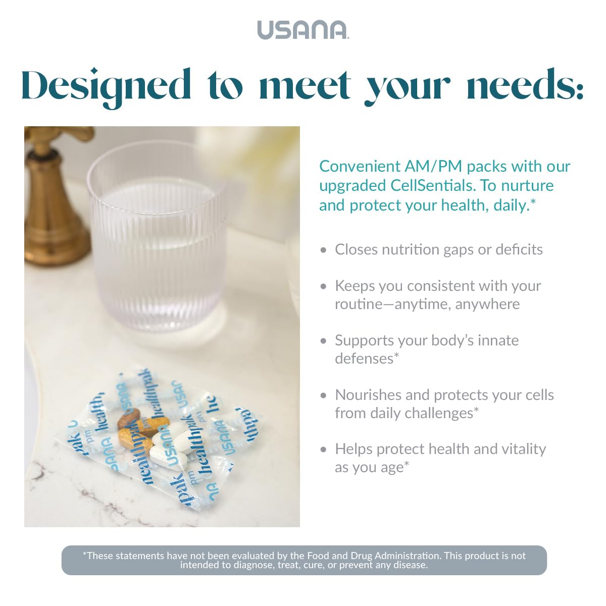USANA HealthPak with InCelligence Technology and Essential Nutrients and Antioxidants to Support Total Body Health* – Convenient Daily AM/PM Packets – 56 Packets – 28 Day Supply USANA uk supplements