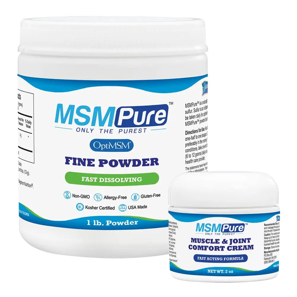 KALA HEALTH MSMPure Fine Powder 1lb and Muscle & Joint Cream 2oz Bundle KALA HEALTH uk supplements