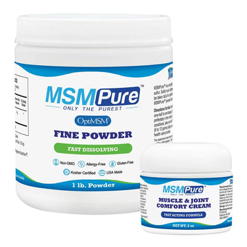 KALA HEALTH MSMPure Fine Powder 1lb and Muscle & Joint Cream 2oz Bundle KALA HEALTH uk supplements
